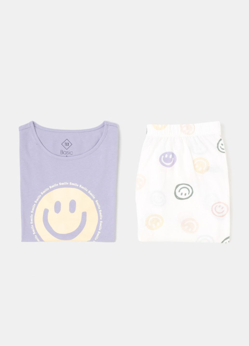 Сиреневая всесезон женскя пижама. хлопок футболка + брюки Tex