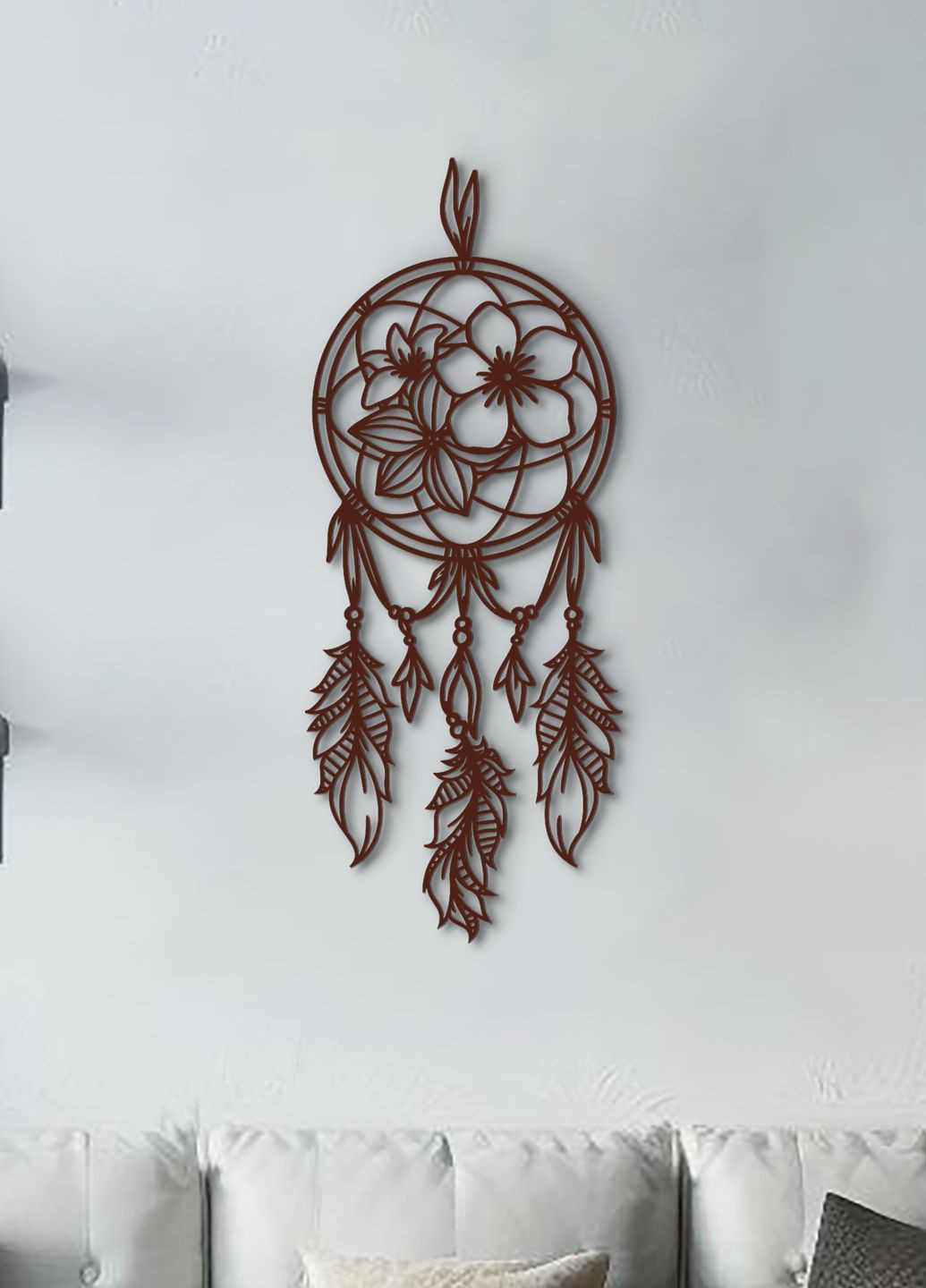 Декор в комнату, интерьерная картина на стену "Цветочные сны", стиль минимализм 30х13 см Woodyard (292112130)