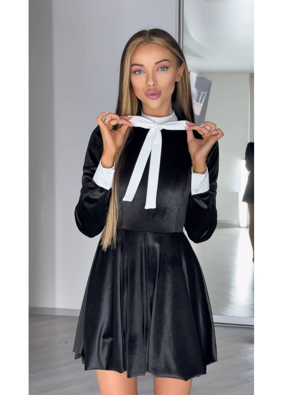 Черное праздничный, повседневный, вечернее, кэжуал женское платье с юбкой баллон Avanti однотонное