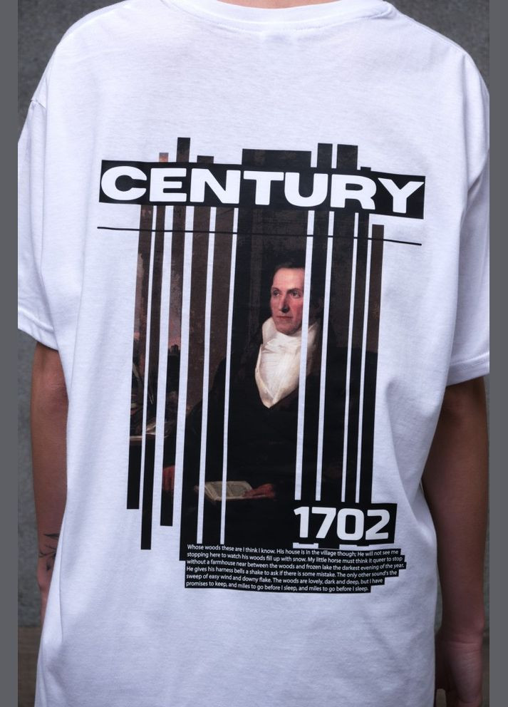 Оверсайз футболка з принтом century white Without (325989255)