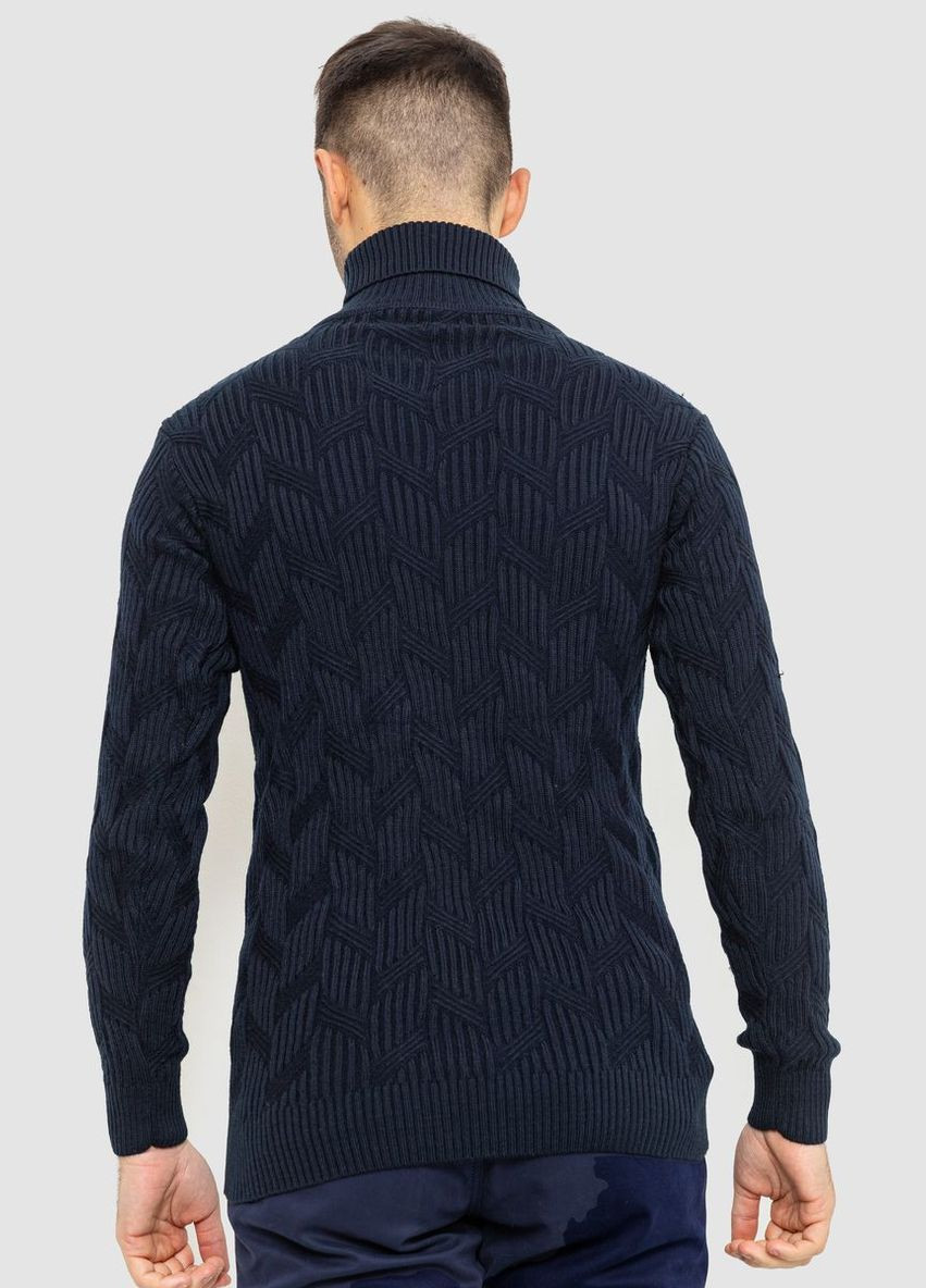 Темно-синій зимовий светр чоловічий, колір коричневий, Ager