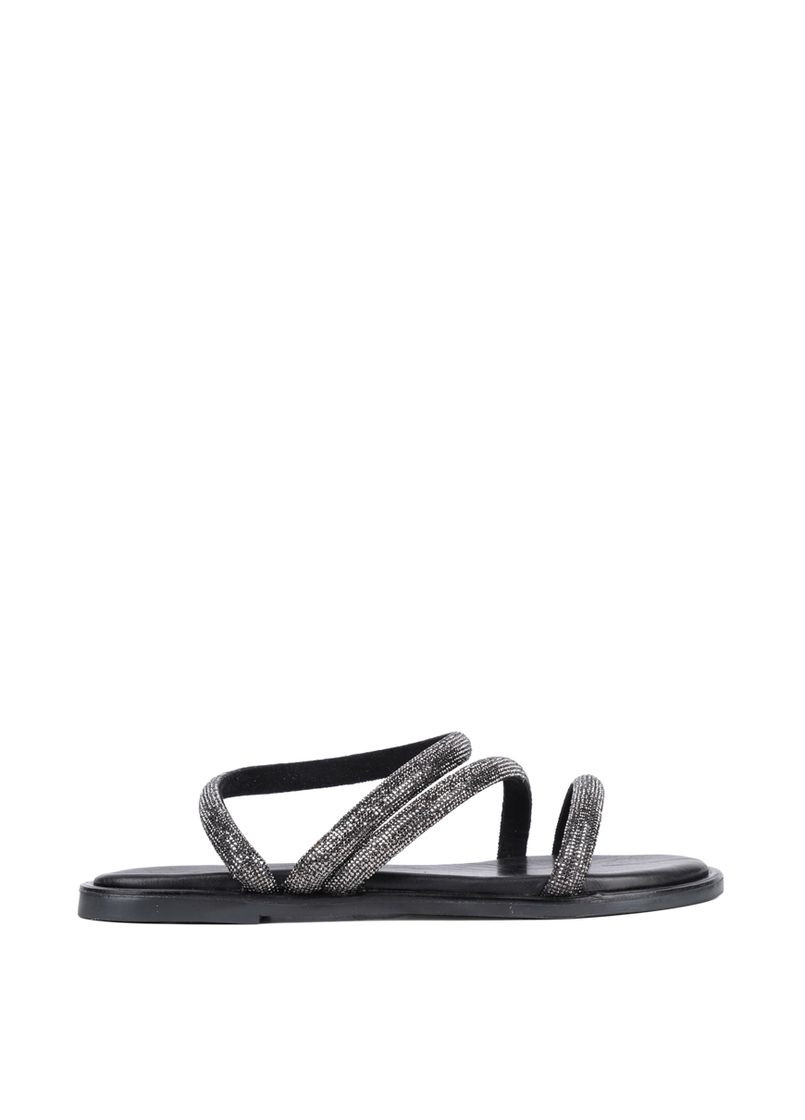 Черные женские сандалии 971s бежевая кожа. Attizzare