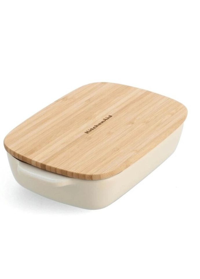 Форма для запекания с крышкой CC006109-001 8,8х24,8х40,4 см 3.8 л кремовая KitchenAid (296911076)