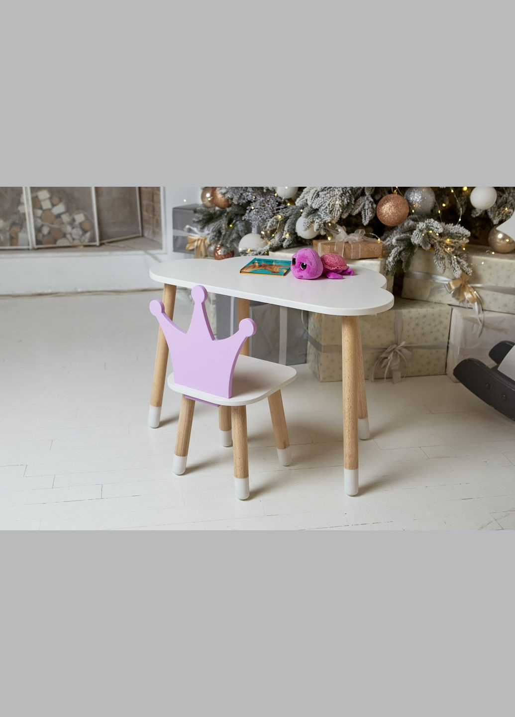 Столик хмарка 46х70х40 та стільчик корона фіолетовий 26.5х26х25, набір меблів для дитини стіл та стілець No Brand (361259114)