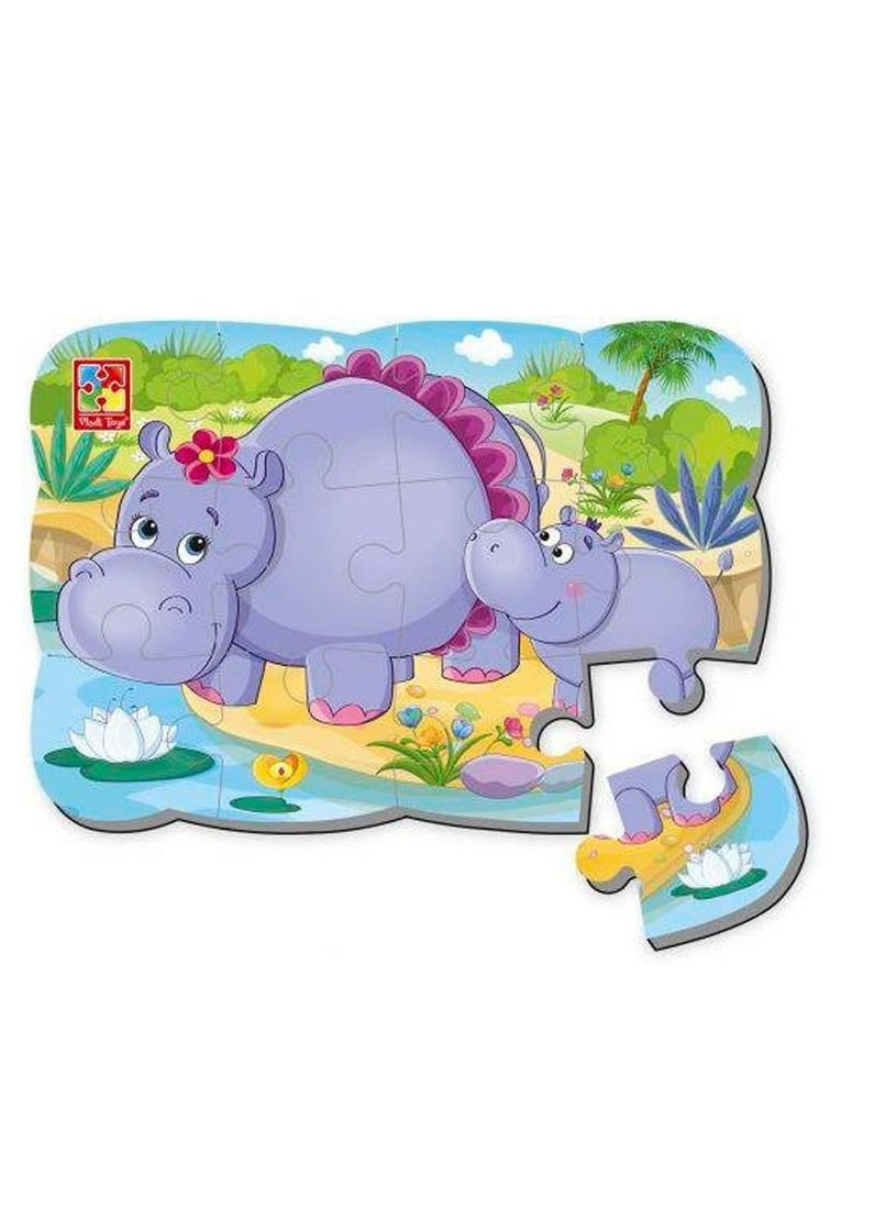 Детские пазлы на магните "Бегемотики" А5 VT3205-76, 12 элементов VladiToys (366815049)