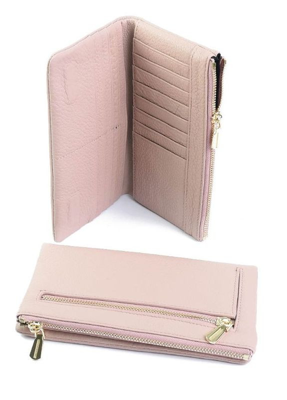 Кожаный женский кошелек розовый No Brand (294629403)