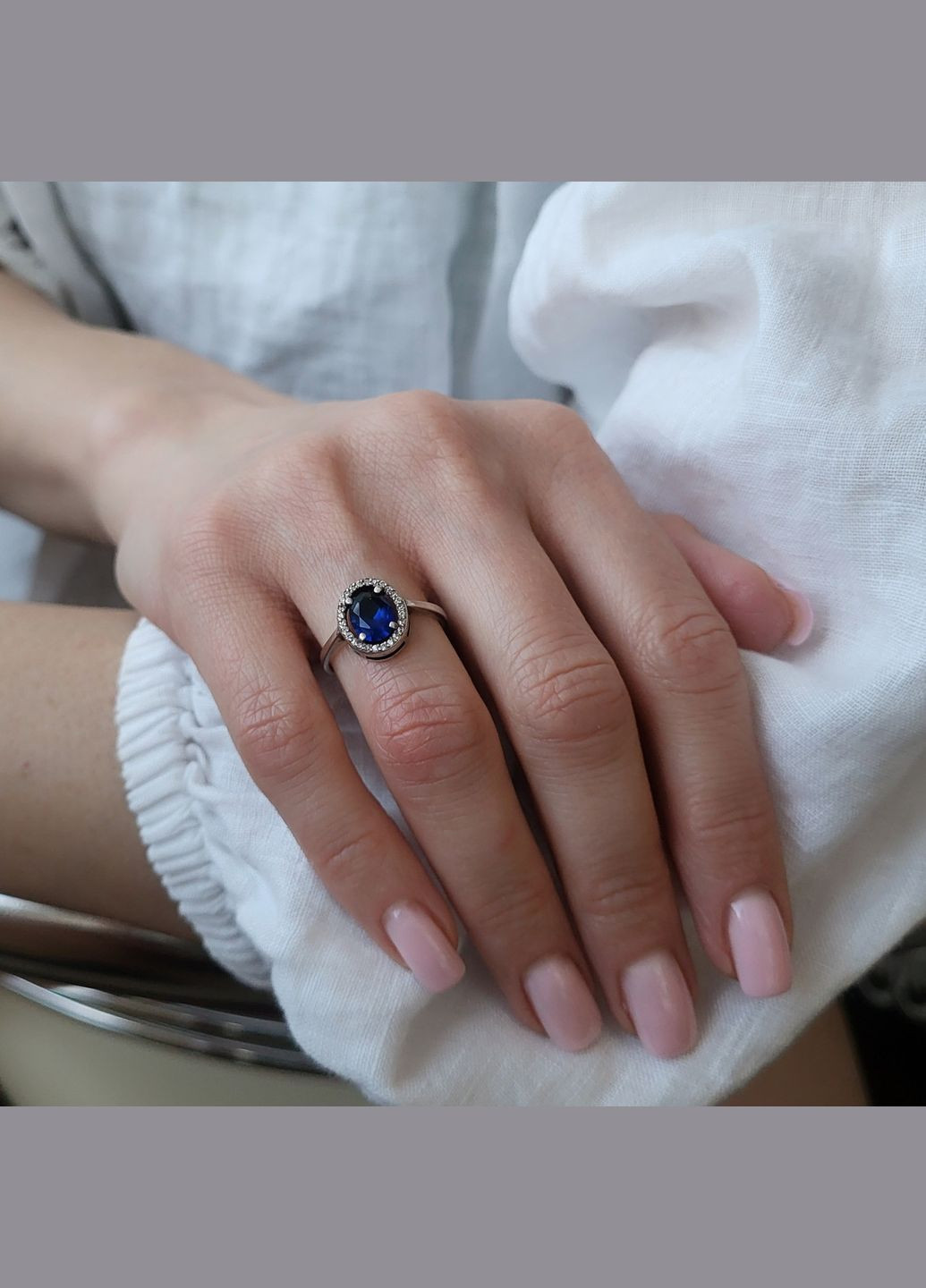 Кольцо серебряное женское кольцо вставка синий куб.цирконий 17 размер серебро 925 11095 2.10г No Brand (306741261)