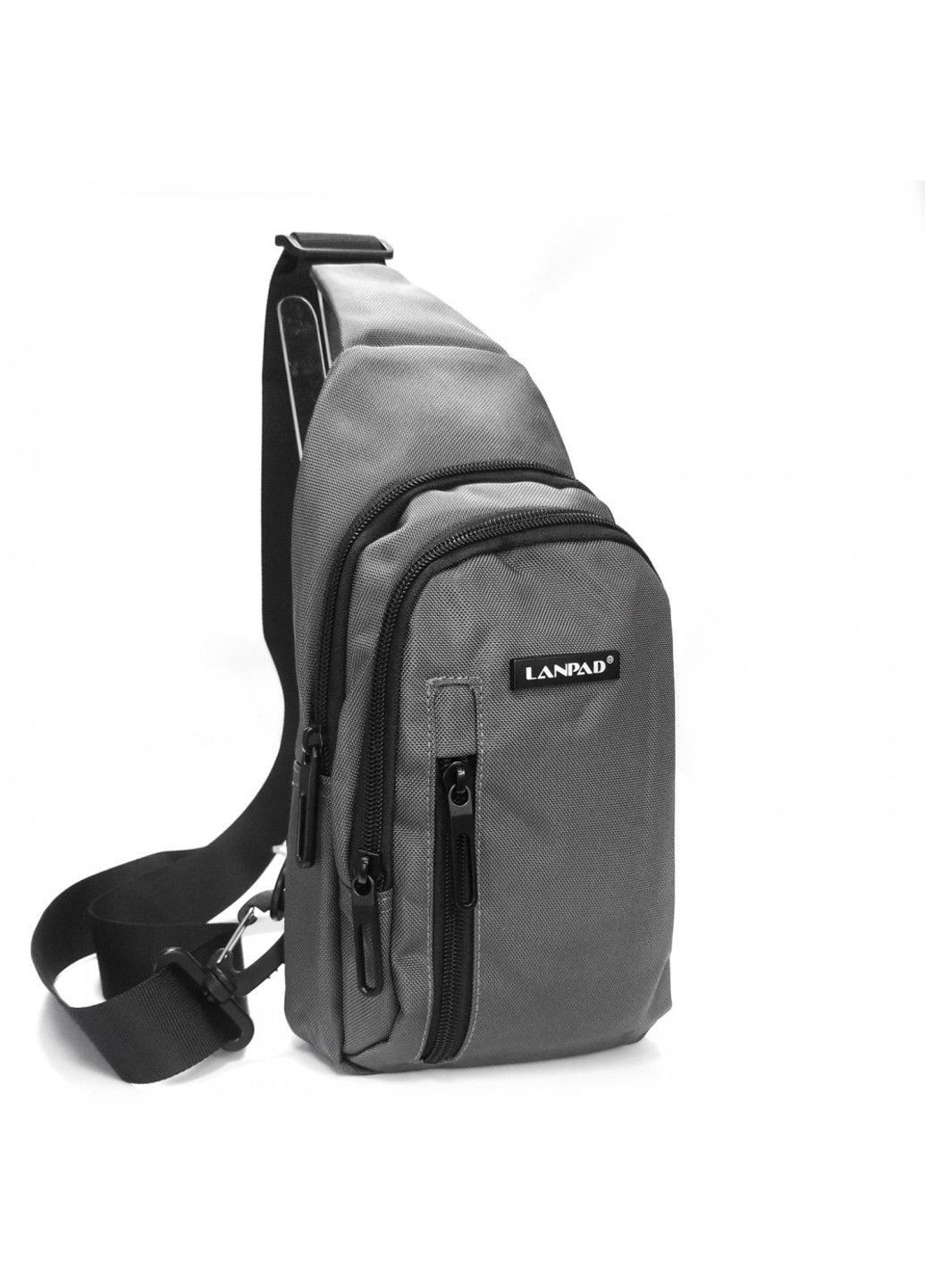 Чоловіча сумка-слінг 80002 gray Lanpad (366092165)