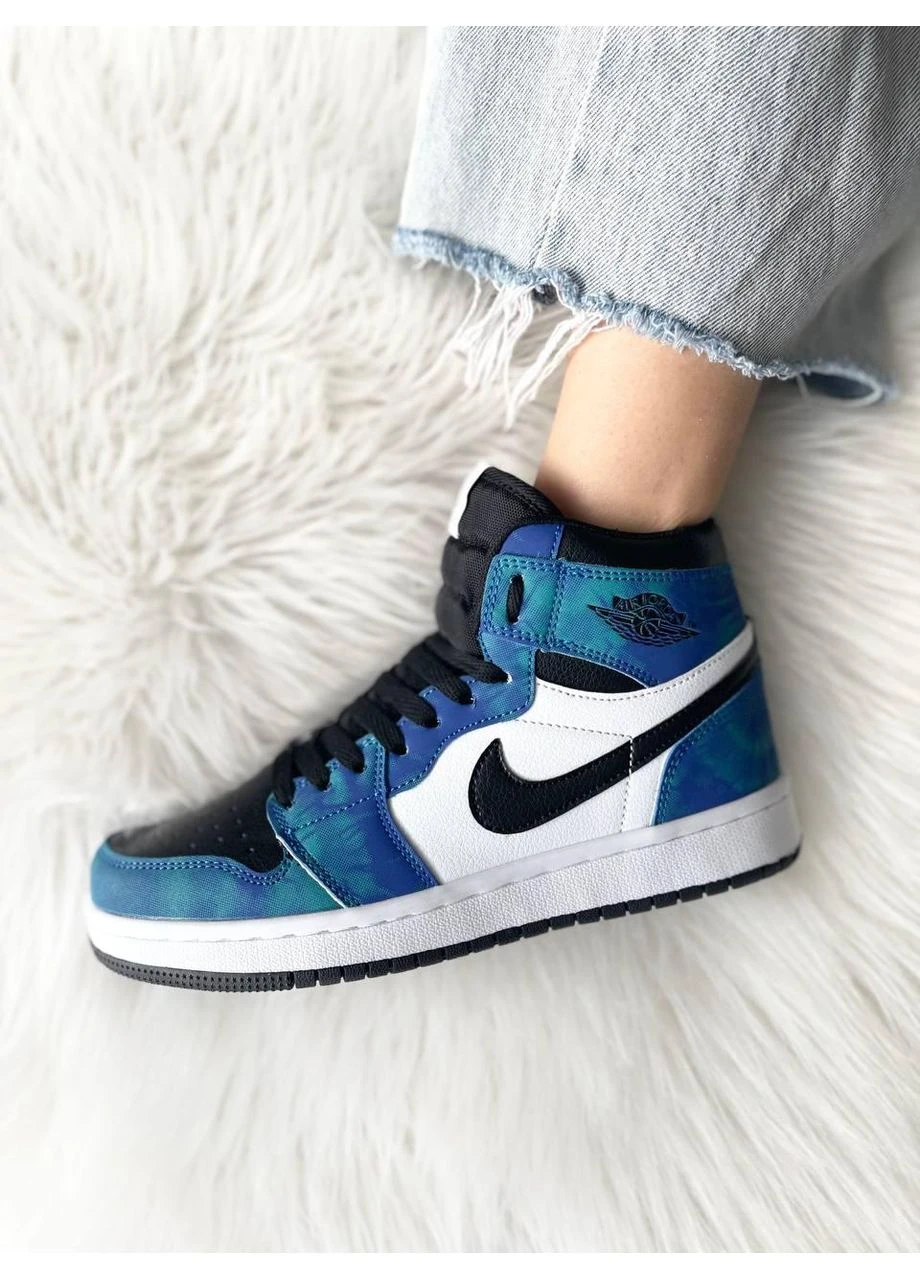 Цветные демисезонные кроссовки мужские nike air jordan 1 retro high tie-dye v2 найк аир джордан No Brand