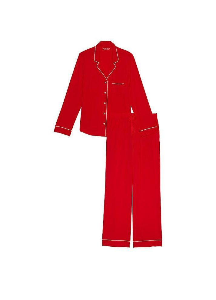 Красная всесезон женская пижама (брюки+рубашка) modal s красная Victoria's Secret