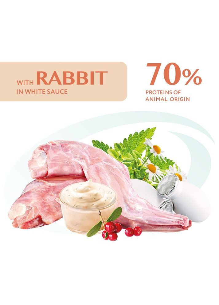 Влажный корм для котов Adult с кроликом в белом соусе 85 г B2710702 Optimeal (334950296)