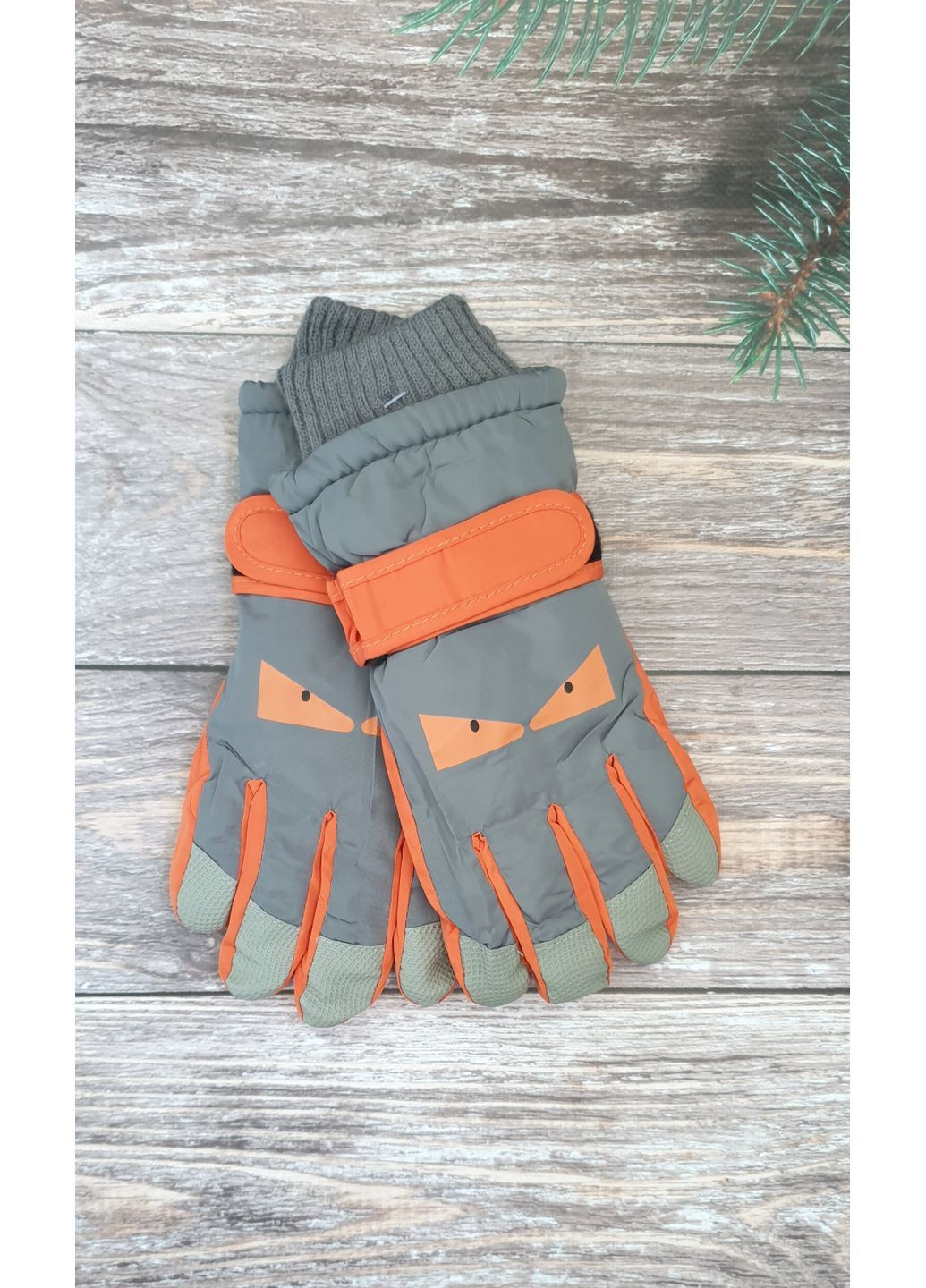 Балоновые перчатки на меху для девочек на 6-10 лет No Brand (365280303)