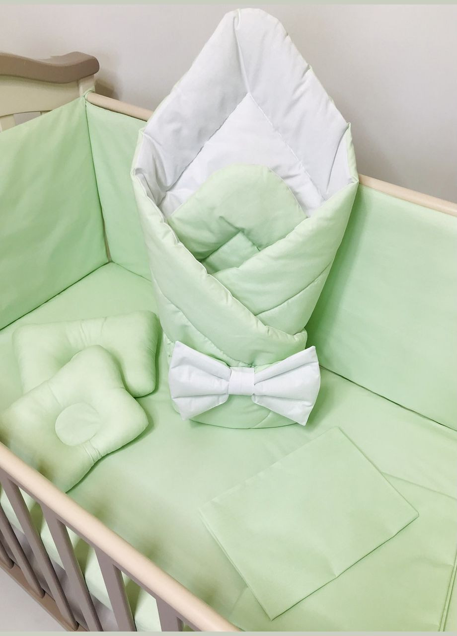 Комплект постельного белья в детской кровати (постель детская) Салатовый бязь 140x110, 120x60, 60x40 см Penetka (323210832)