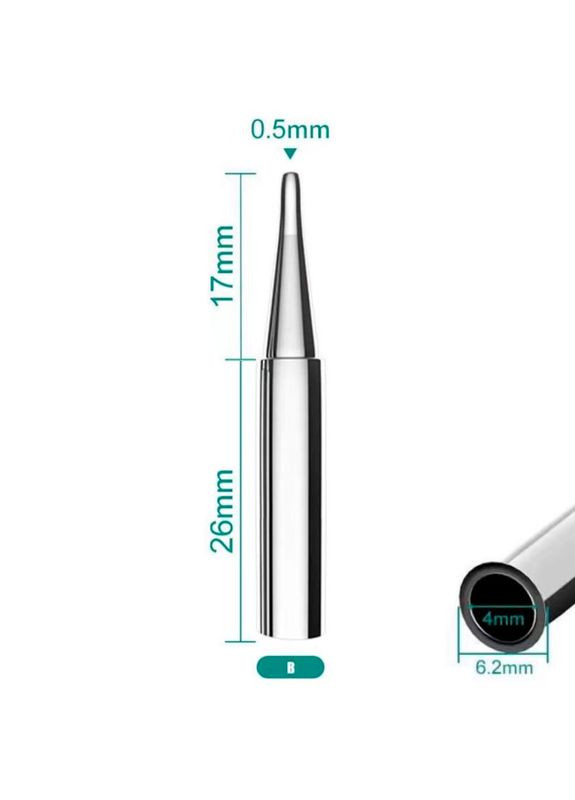 Жало паяльника 900M-T-B рівний конус із округлим закінченням, 0.5 мм Silver No Brand (325432560)