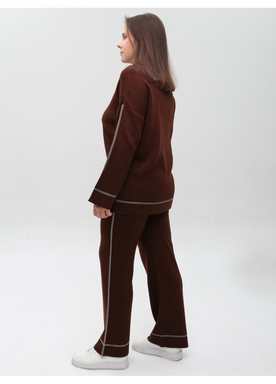 Костюм жіночий в'язаний коричневий светр із брюками Karon Вільна (361855966)
