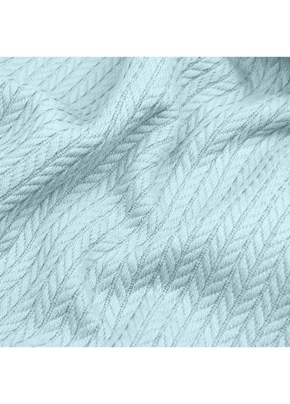 Плед-покрывало косичка 160х230 см Mint Knitted Braid Мятный Cosas (369668563)