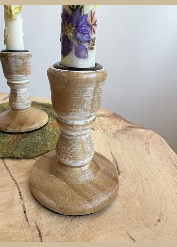 Деревянный подсвечник rustic под классическую свечу декор в натуральном стиле No Brand (346591206)