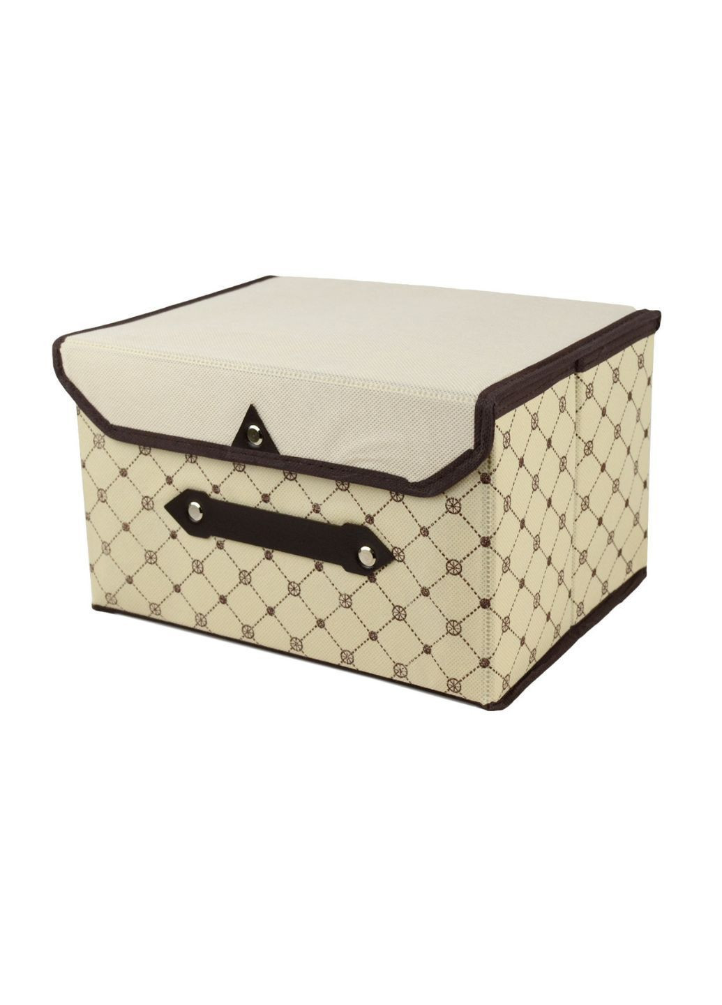 Короб-органайзер для зберігання з кришкою 26*18.5*16 см Бежевий з малюнком (ОД-109-91) No Brand (371809874)