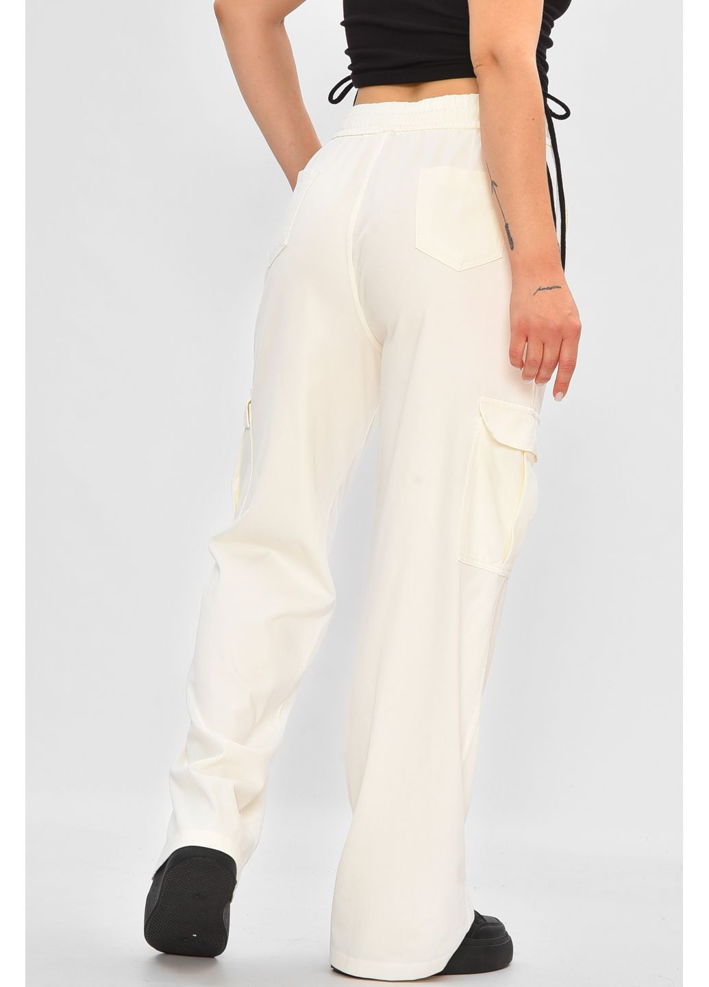 Штани жіночі напівбатальні білого кольору Let's Shop (354331277)
