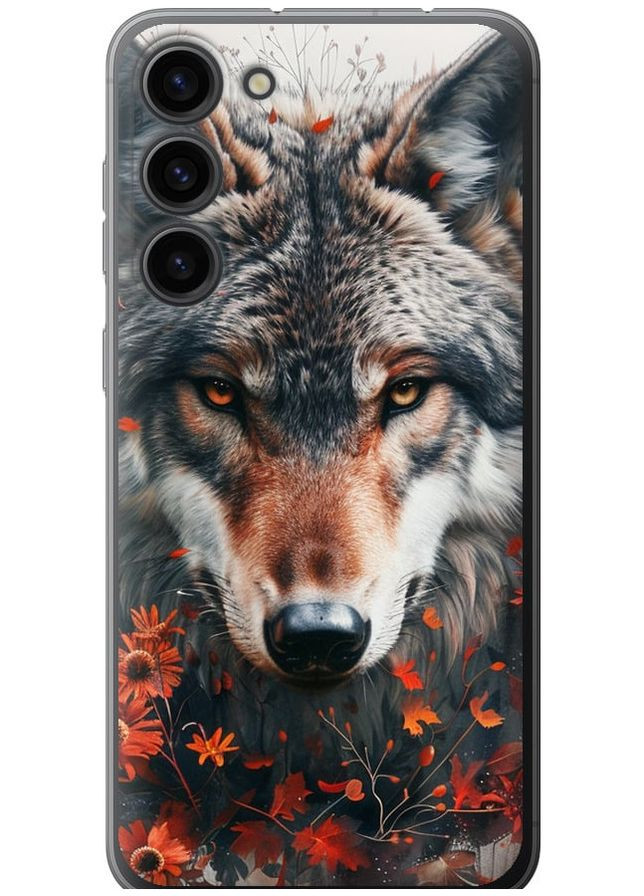 Силіконовий чохол 'Wolf and flowers' для Endorphone Samsung Galaxy S23 Plus (285784894)