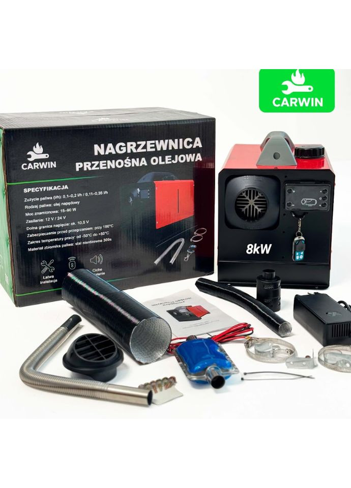 Автономний дизельний обігрівач ( ) CARWIN 8 кВт (12В/24В/220В) з LCD-дисплеєм та пультом ДК Webasto (373313195)