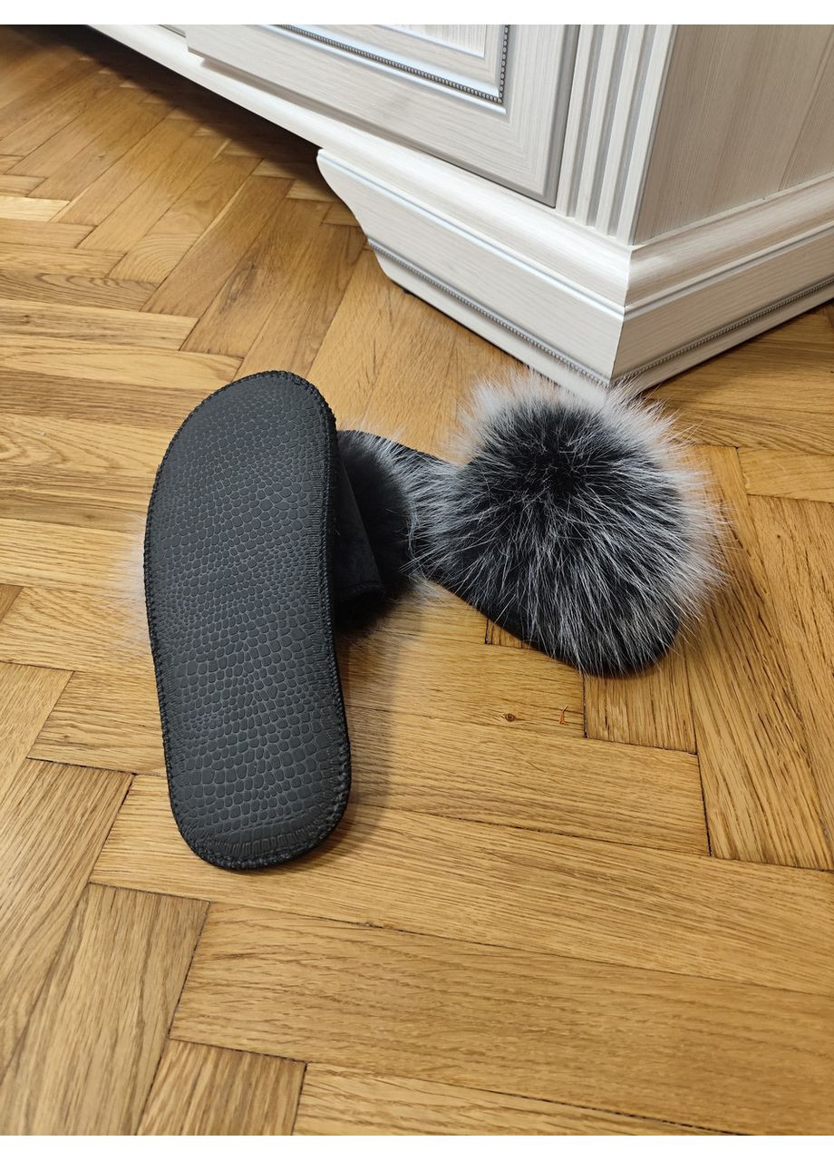 Жіночі тапочки для ламінату з натуральним хутром паркетні тапочки Belsta тапочки з песцем хутряні шльопанці No Brand (361443668)