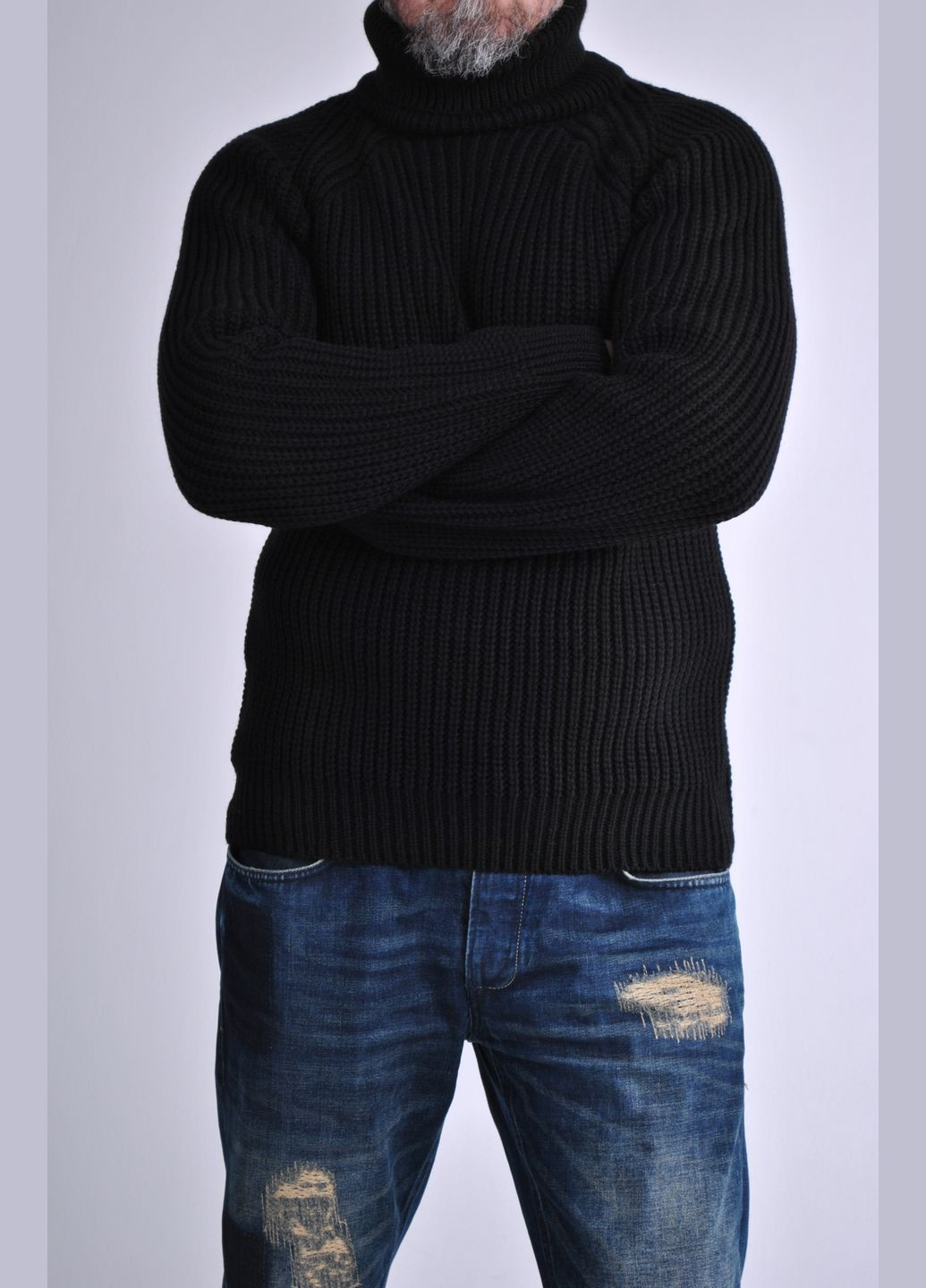 Чорний зимовий вовняний светр Berta Lucci