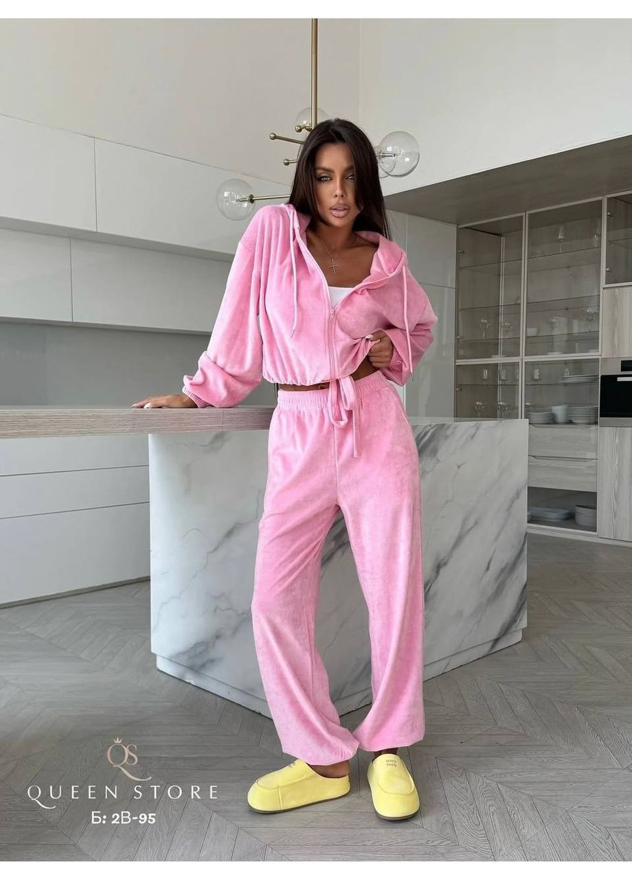 Костюм из мягкого хлопкового велюра,брюки и кофта с капюшоном. Україна (362699621)