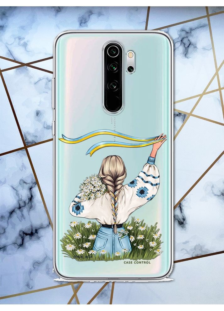 Прозорий чохол для Xiaomi Redmi Note 8 Pro з патріотичним дизайном "Дівчина зі стрічкою" принт 17 Creative (359499786)