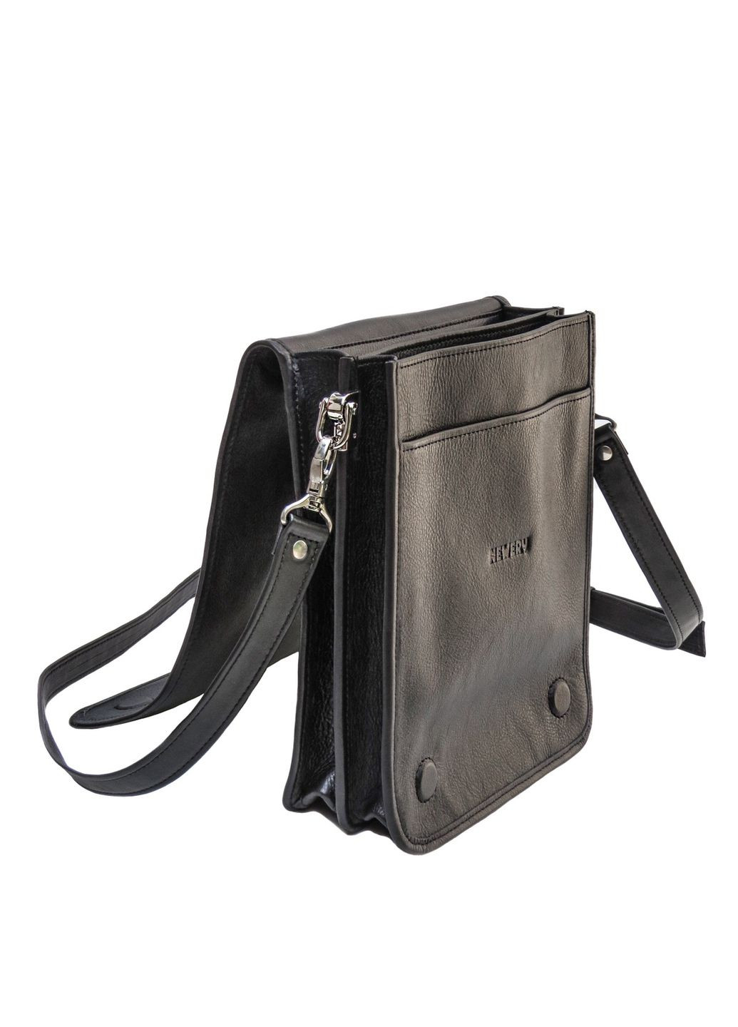 Чорна шкіряна сумка через плече з шкіряним підкладом N4227GA Newery (303830639)
