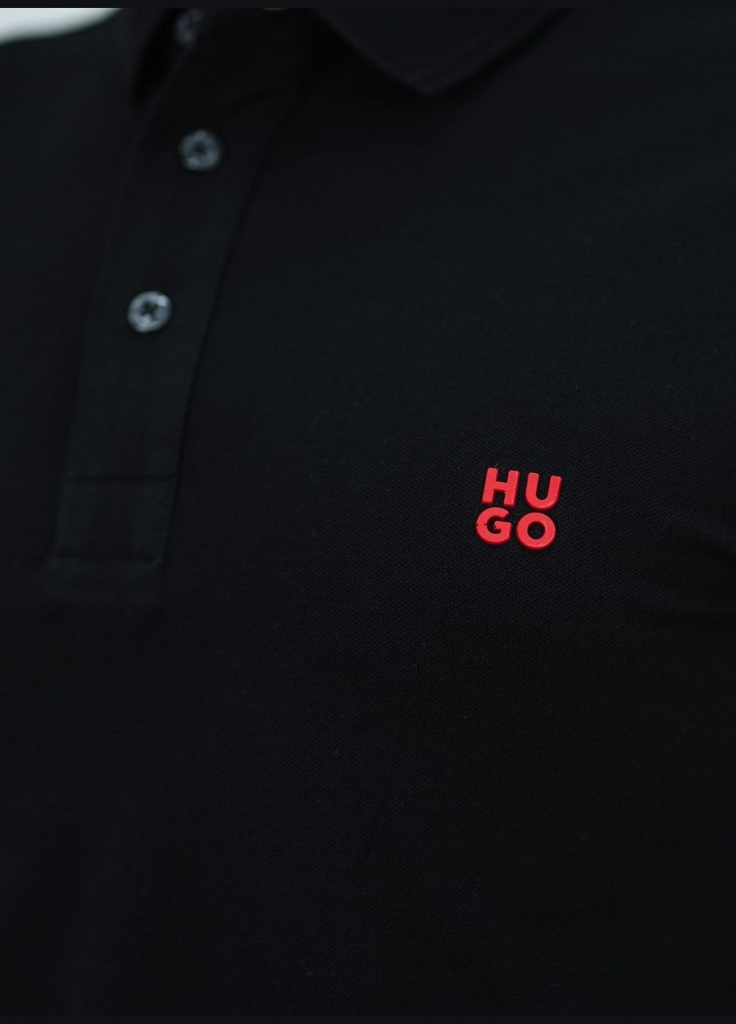 Поло чоловіче Hugo Boss cotton-piqué regular-fit polo shirt with red logo (290543850)