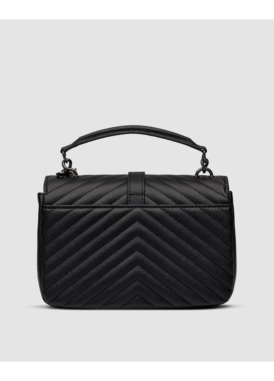 Сумка SAINT LAURENT College Medium in Quilted Leather Black / Silver Ив Сен-Лоран No Brand (377509420)