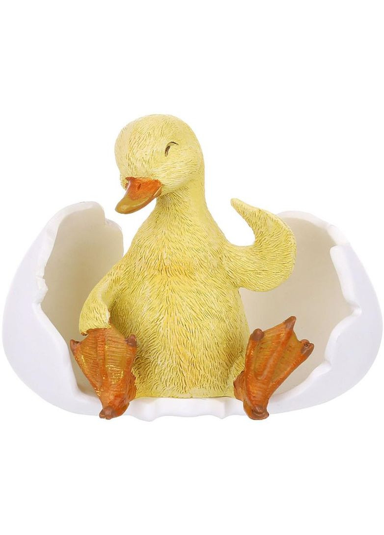 Декоративна фігурка Пасхальний декор для дому та саду прикраса Каченя в яйці 14см полістоун Bona (368991415)