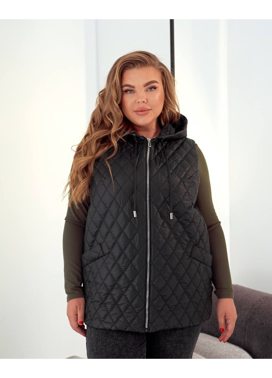 Жилет женский стёганый с капюшоном No Brand (361221231)