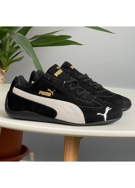 Кроссовки женские и мужские Puma Speedcat Black White | Пума Спидкат черные No Brand чёрные демисезоны (361244400)
