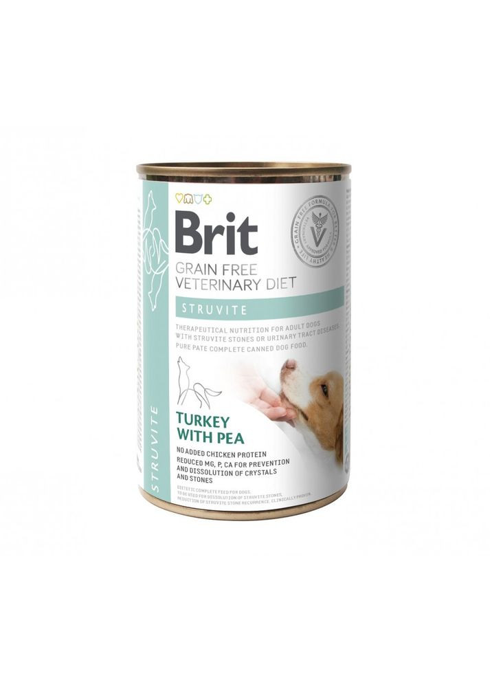 Вологий корм Grain Free Veterinary Diets Struvite для собак при лікуванні та для профілактики сечокам яної хвороби з ін Brit (362703163)