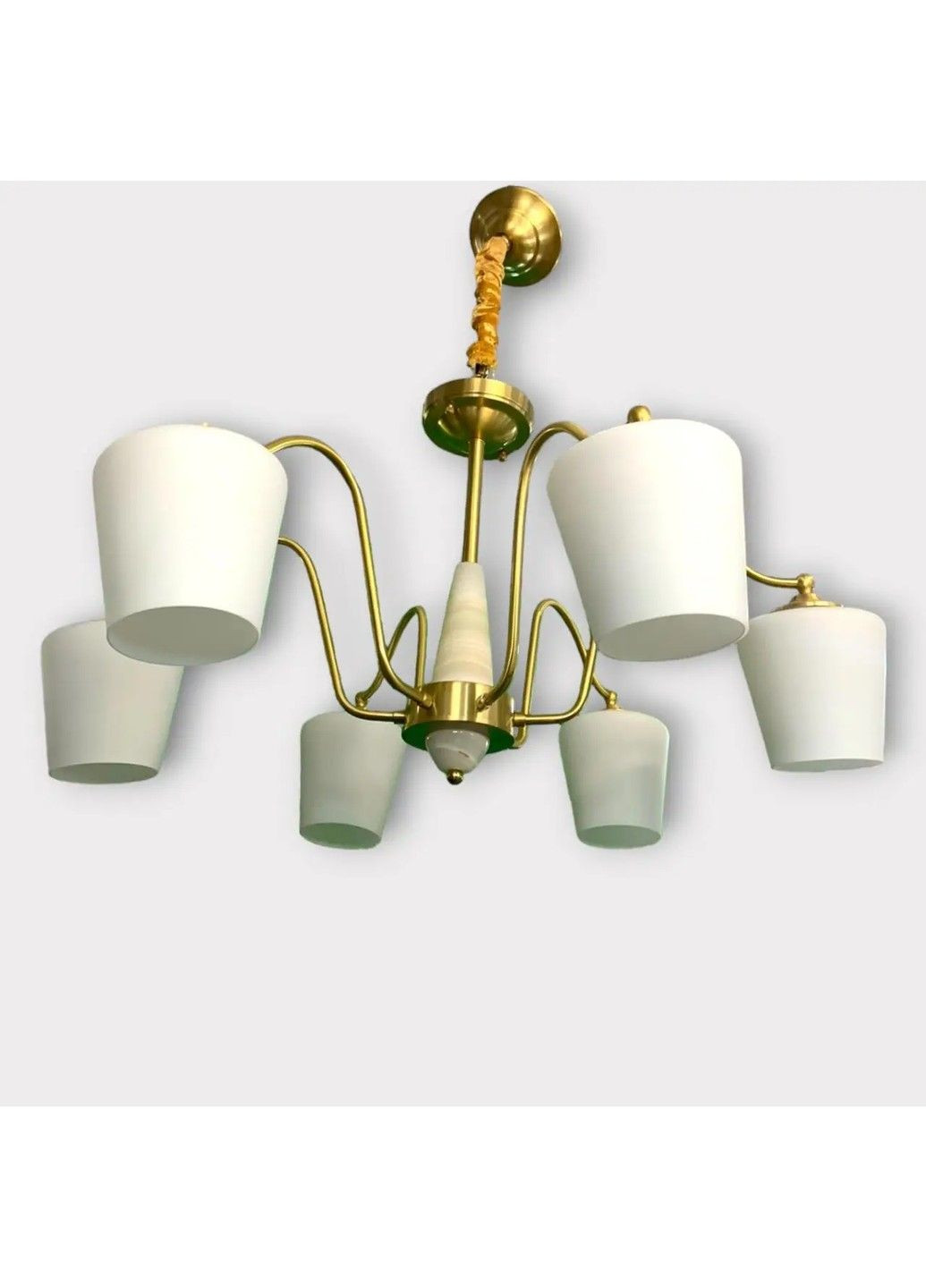 Світлодіодна люстра Дзвіночок 6036 (Золота) на 6 плафонів No Brand (331639991)