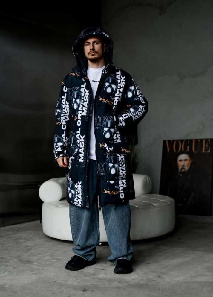 Комбінована зимня куртка зимова з капюшоном чоловіча зимова стильна No Brand