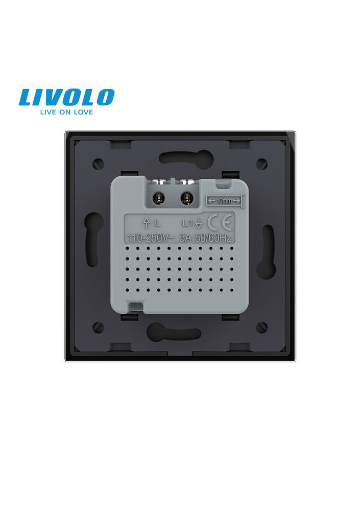 Датчик присутності та руху з автоматичним та ручним керуванням чорний скло (VL-C7FCU-2BP) Livolo (370971402)