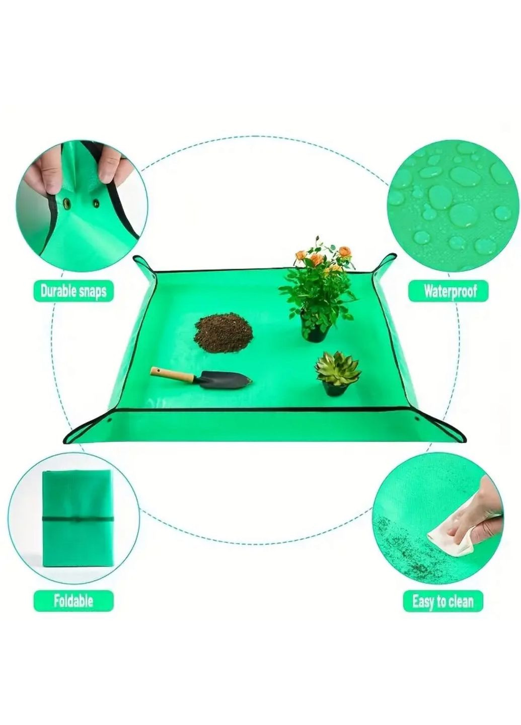 Складной садовый прямоугольный водонепроницаемый коврик для пересадки растений 75*100 см No Brand (323053157)