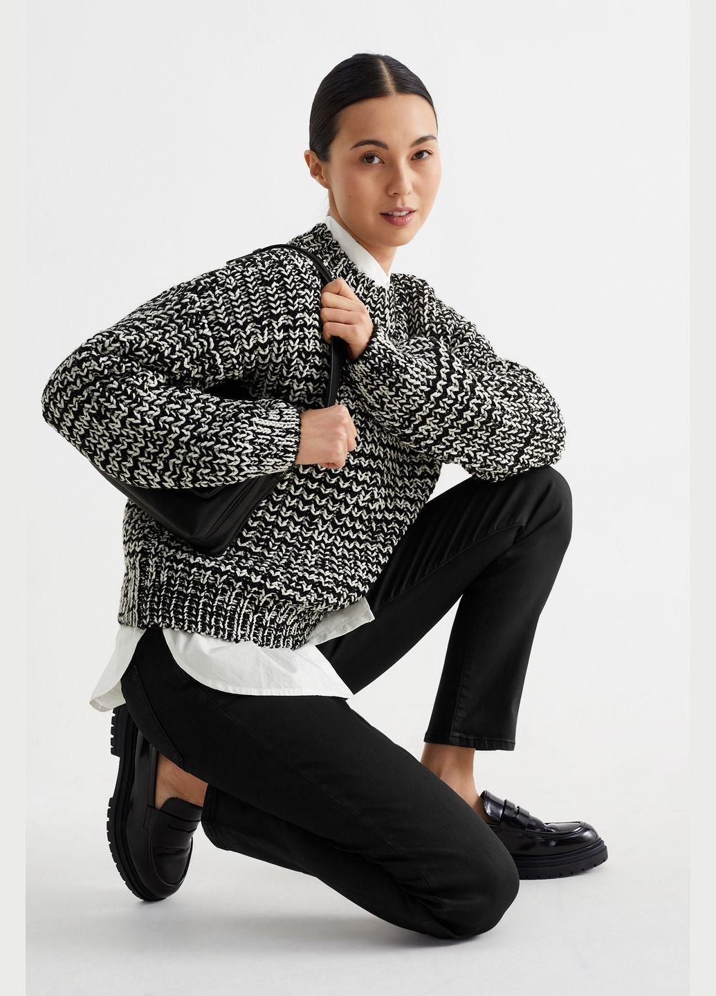 Комбінований демісезонний в'язаний светр C&A