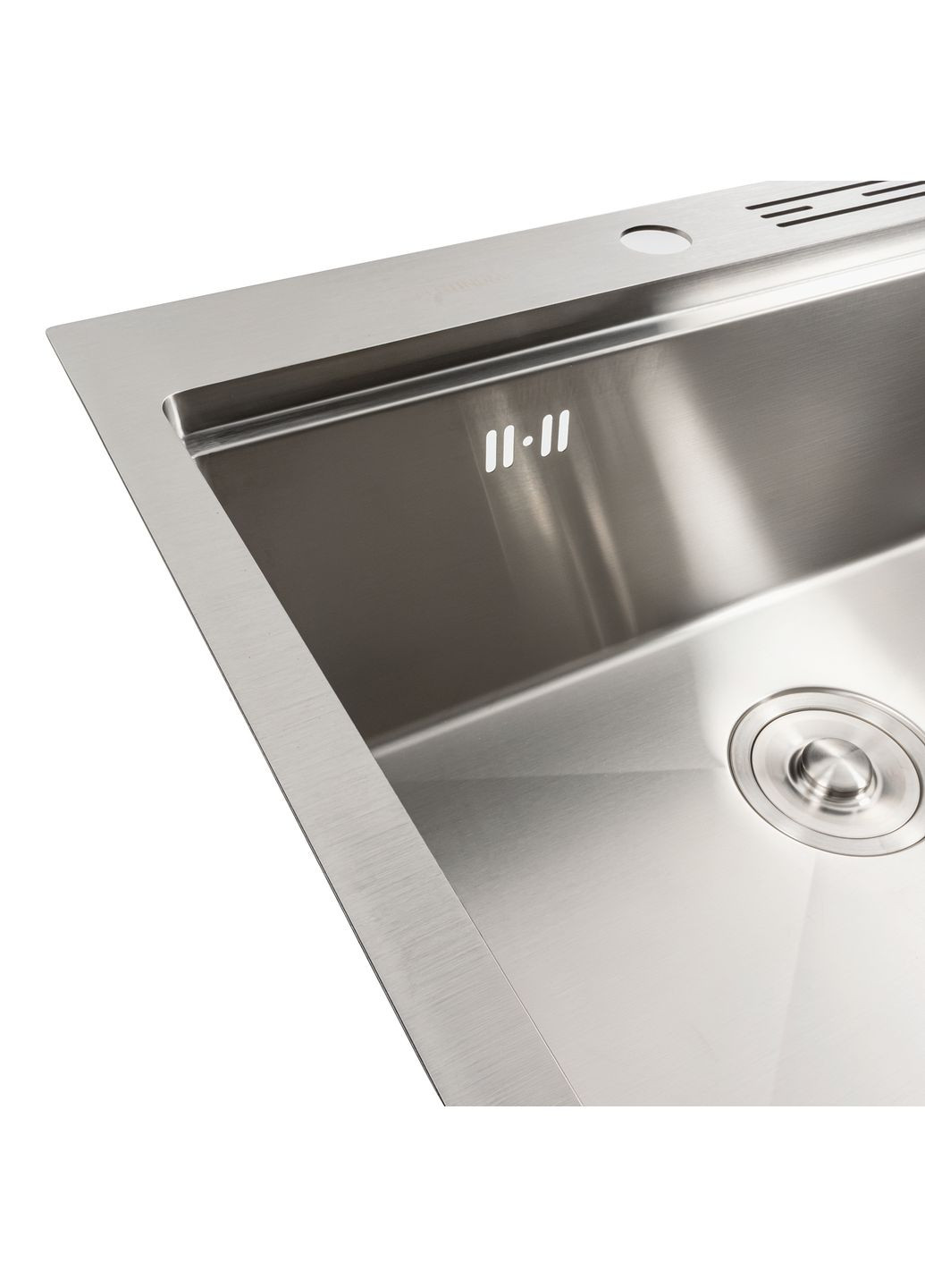 Кухонна мийка нержавійка 60х50 Handmade з підставкою для ножів (сифон круглий, 3,0/0,8) Platinum (291016244)