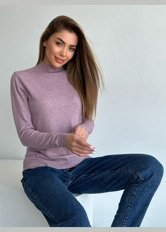 Комбинированный демисезонный свитер wn20-46 светло-сиреневый ISSA PLUS