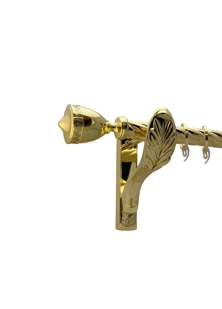 Карниз Афіна металевий однорядний ретро скручена труба Золото 25 мм 300 см (00-00010818) ORVIT (300278802)