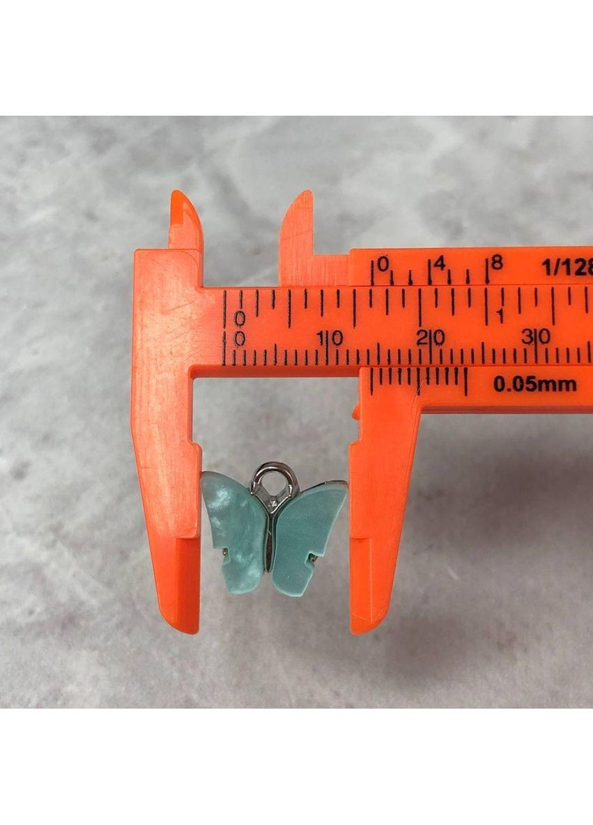 Подвеска "Бабочка с перламутром" 14 мм, - мятная в серебре Plus-plus (352751838)