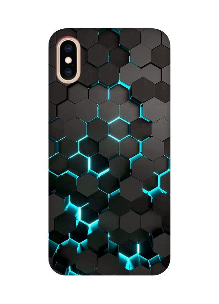 Матовый чехол с красными боками на iPhone XS MAX:: Соты 3D (принт 357) Creative (355408499)