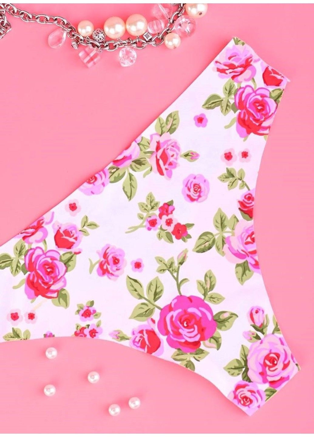 Труси-стринги жіночі La Volle квіти білі Lavolle (316089186)