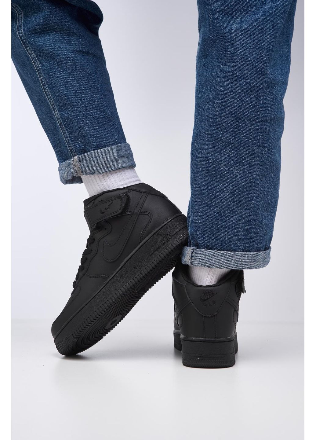 КРОСІВКИ ЖІНОЧІ NIKE AIR FORCE 1 HIGH FUR BLACK НАЙК АІР ФОРС 1 ПРЕМІУМ No Brand чорні зими (367169419)