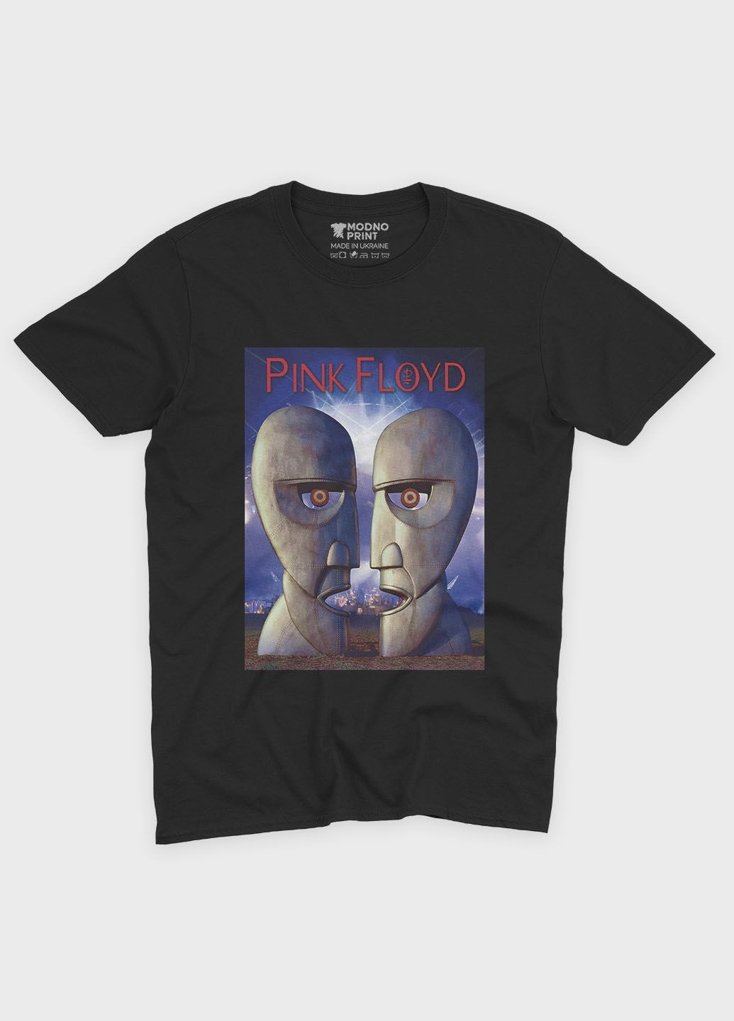 Чорна чоловіча футболка з рок принтом "pink floyd" (ts001-4-bl-004-2-276) Modno