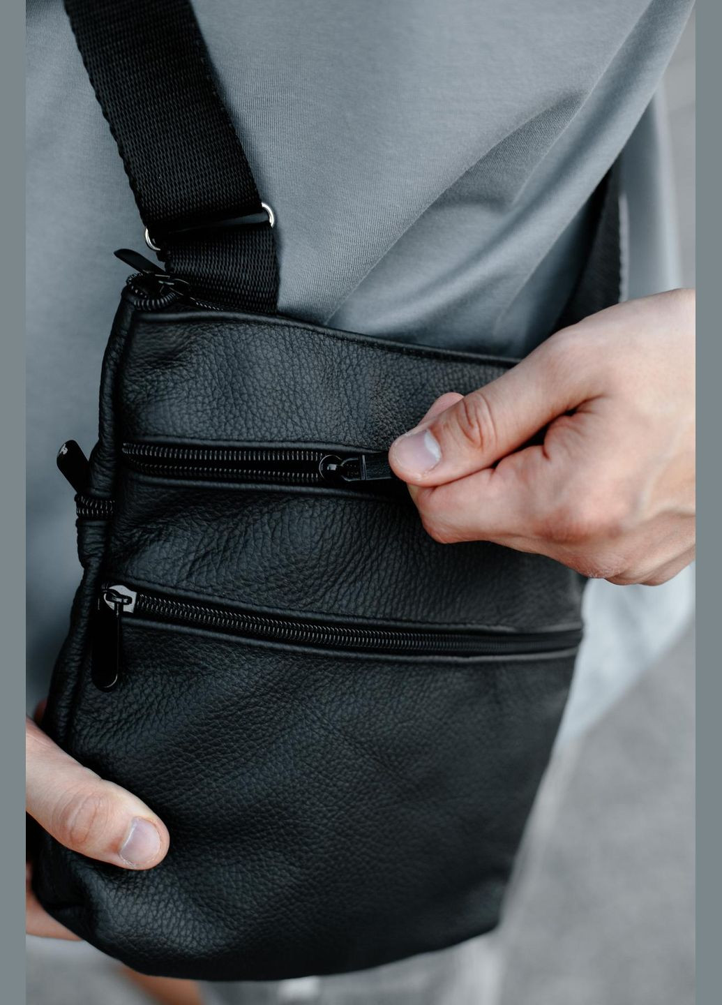 Сумка-мессенджер из натуральной кожи мужская No Brand (305569967)